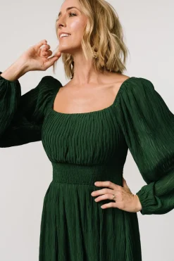 Fashion Baltic Born Dalton Pleated Midi Dress | Dark Green DarkGreen