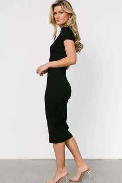 Hot Baltic Born Dana Ribbed Midi Dress | Black