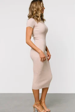 New Baltic Born Dana Ribbed Midi Dress | Sand