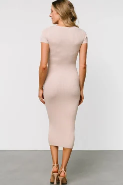 New Baltic Born Dana Ribbed Midi Dress | Sand