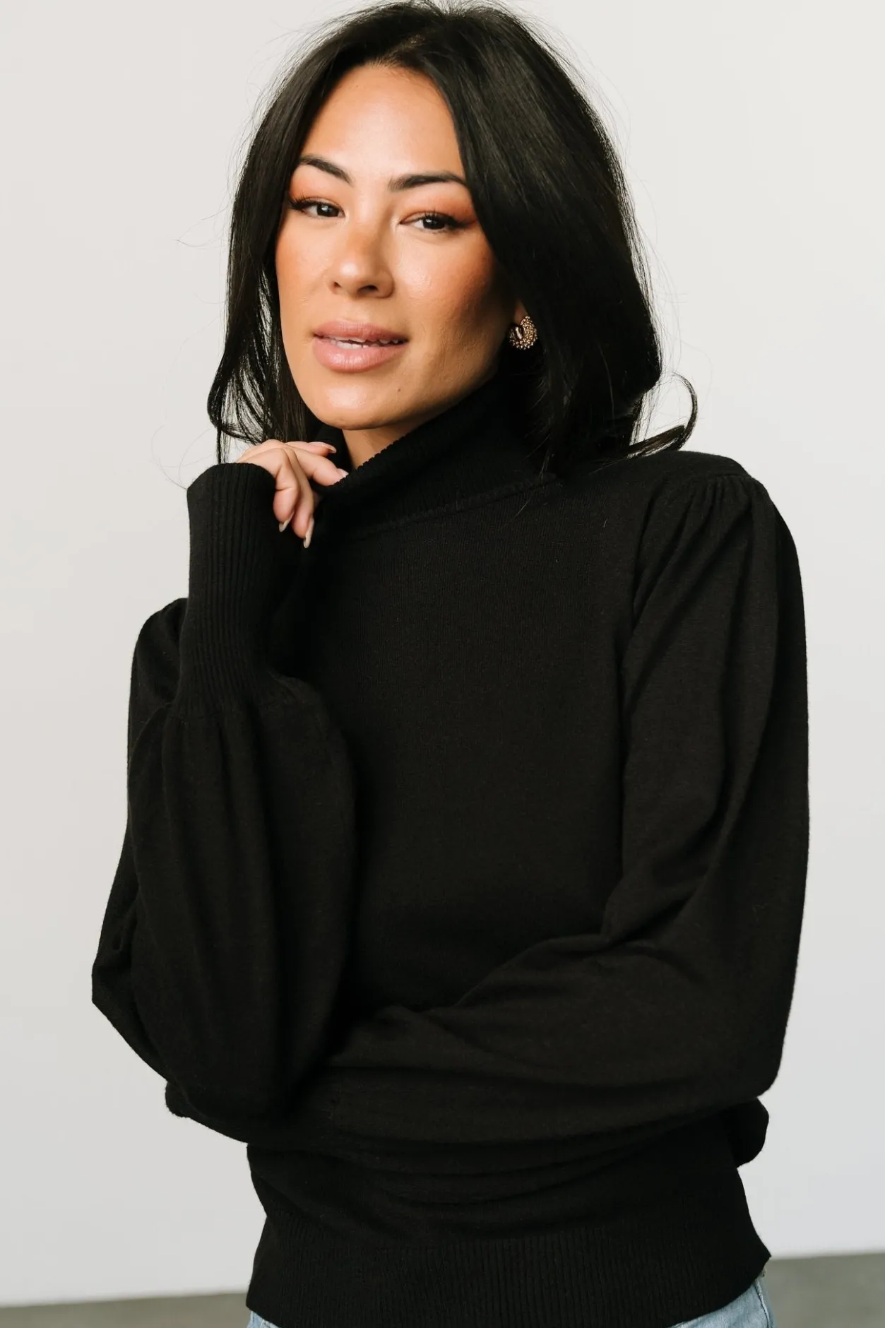 Hot Baltic Born Danica Turtleneck Knit Top | Black