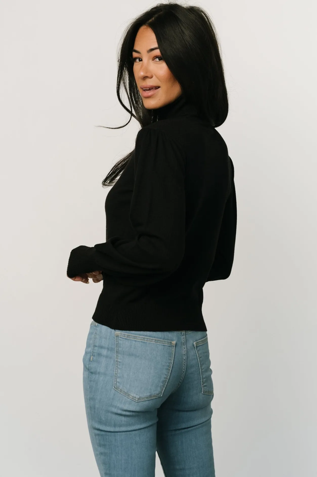 Hot Baltic Born Danica Turtleneck Knit Top | Black