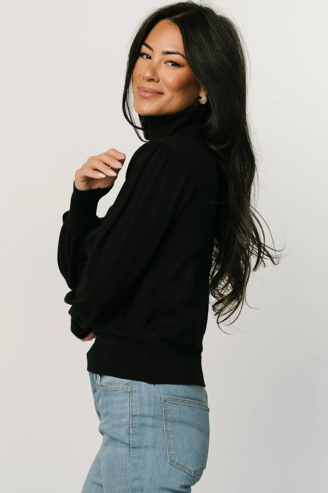 Hot Baltic Born Danica Turtleneck Knit Top | Black