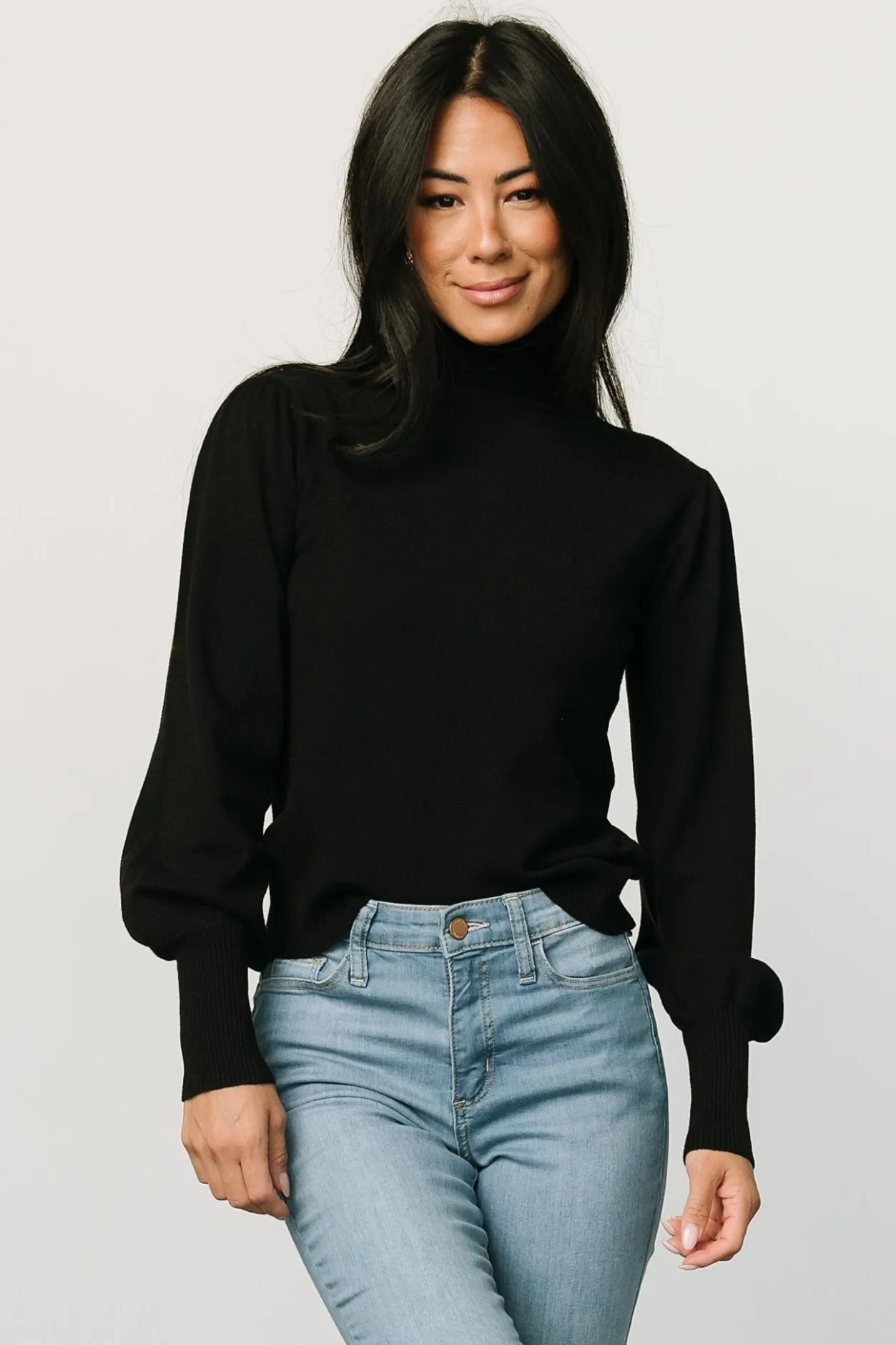 Hot Baltic Born Danica Turtleneck Knit Top | Black
