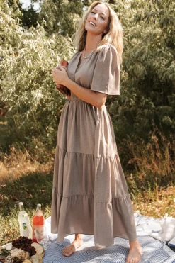 New Baltic Born Danielle Tiered Maxi Dress | Brown Print BrownPrint