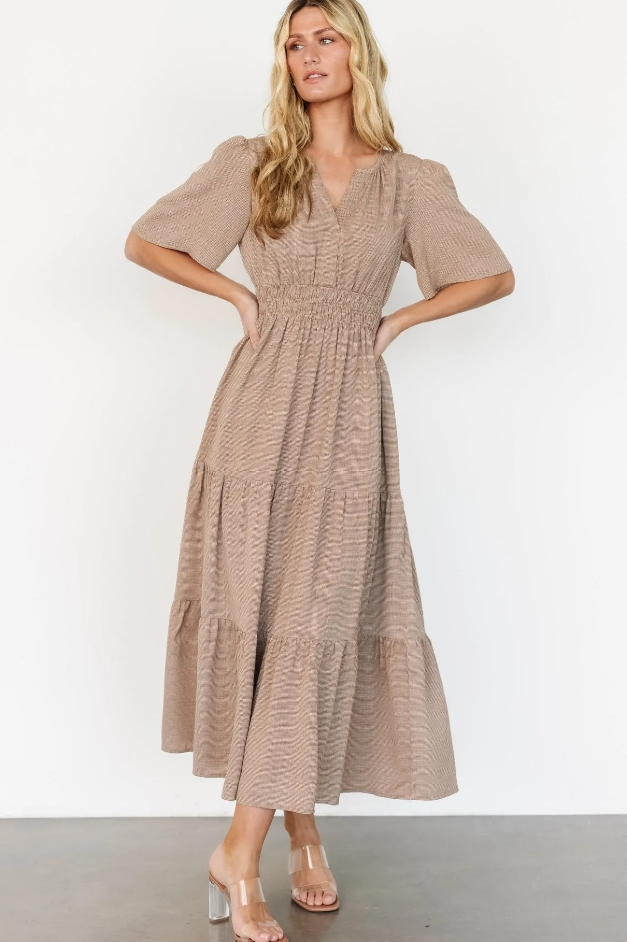 New Baltic Born Danielle Tiered Maxi Dress | Brown Print BrownPrint