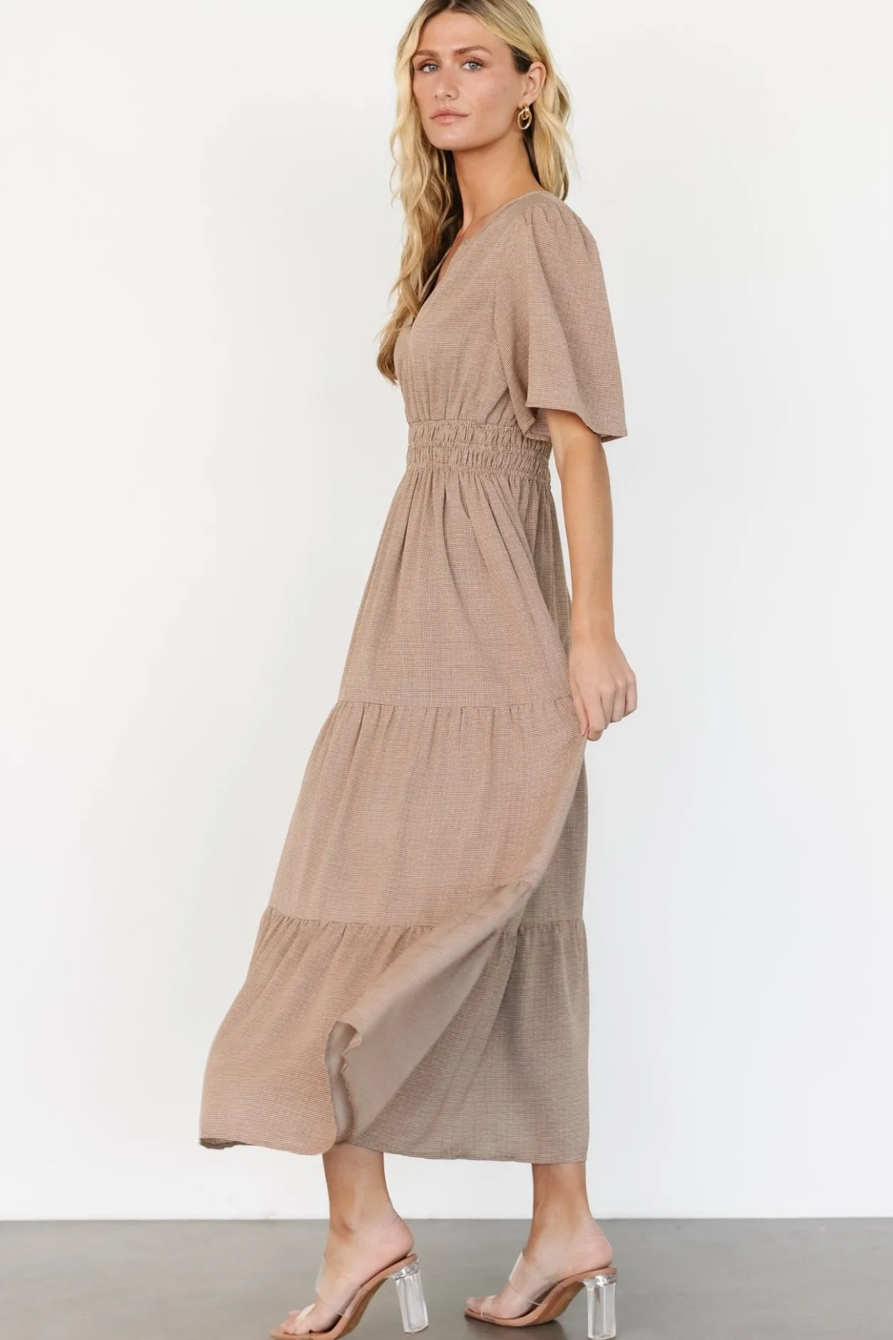 New Baltic Born Danielle Tiered Maxi Dress | Brown Print BrownPrint