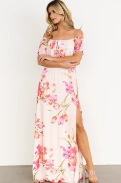 Online Baltic Born Daphne Off Shoulder Maxi Dress | Blush Floral BlushFloral
