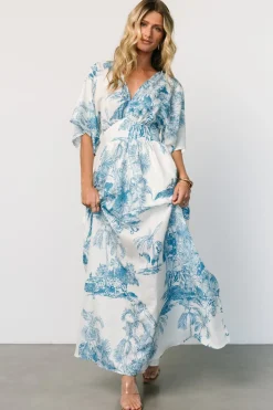 Hot Baltic Born Dara Maxi Dress | Ivory + Blue Print Ivory+BluePrint