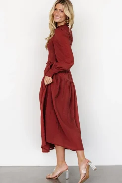 Clearance Baltic Born Daria Smocked Maxi Dress | Brick