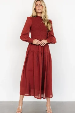 Clearance Baltic Born Daria Smocked Maxi Dress | Brick