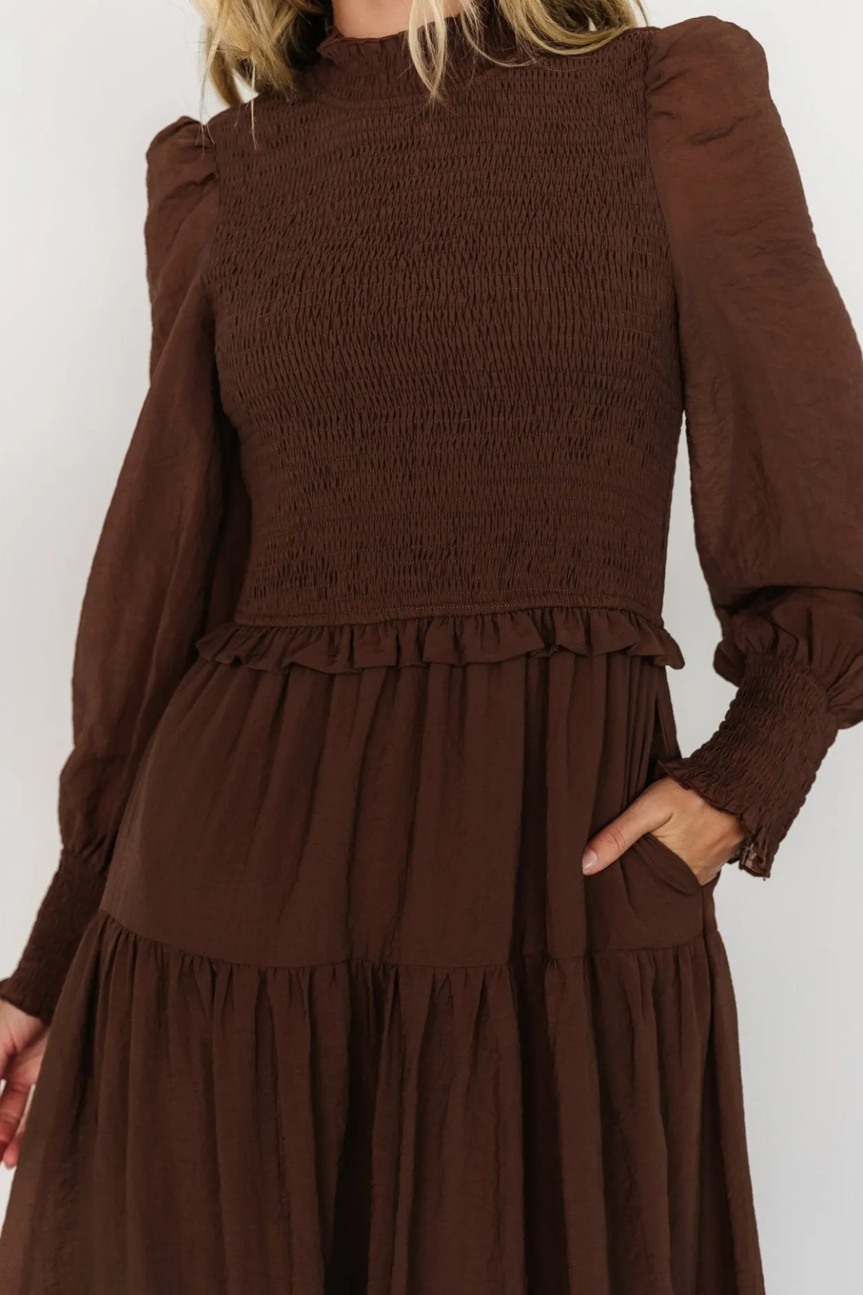 Clearance Baltic Born Daria Smocked Maxi Dress | Brown