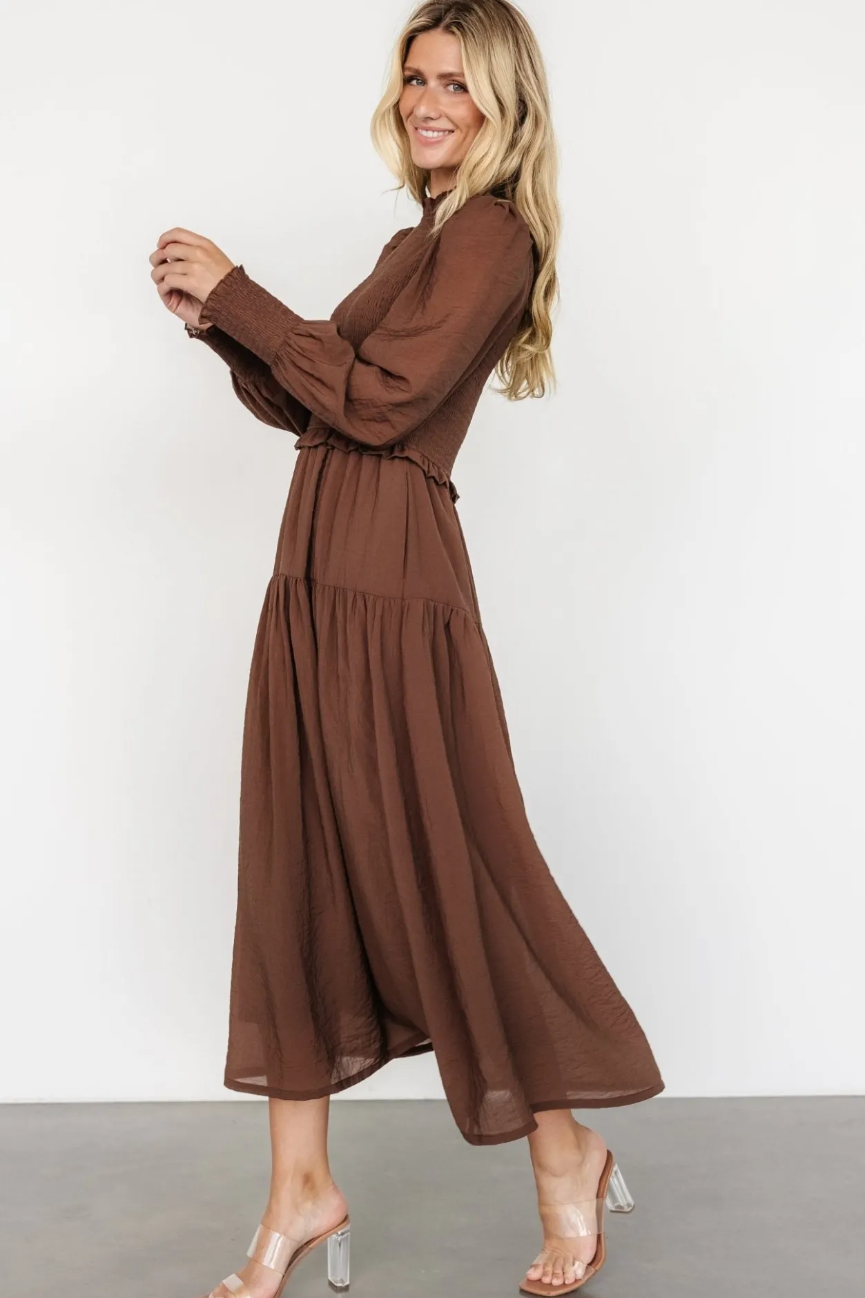 Clearance Baltic Born Daria Smocked Maxi Dress | Brown