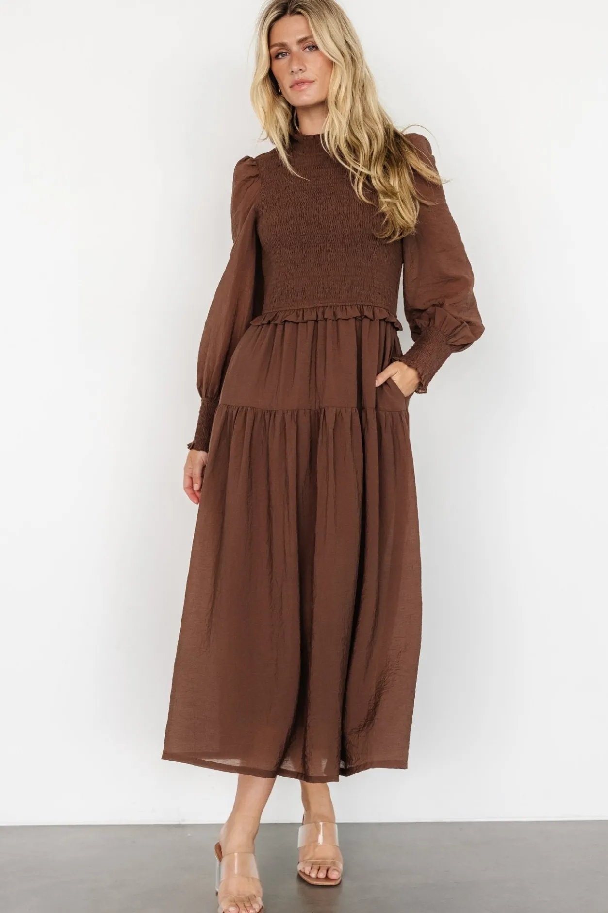 Clearance Baltic Born Daria Smocked Maxi Dress | Brown