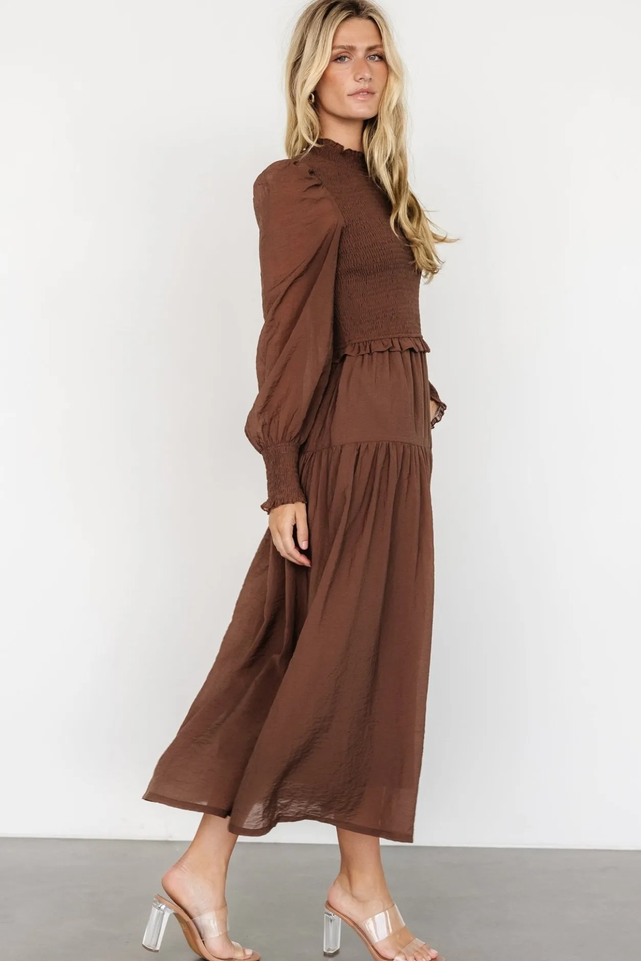 Clearance Baltic Born Daria Smocked Maxi Dress | Brown
