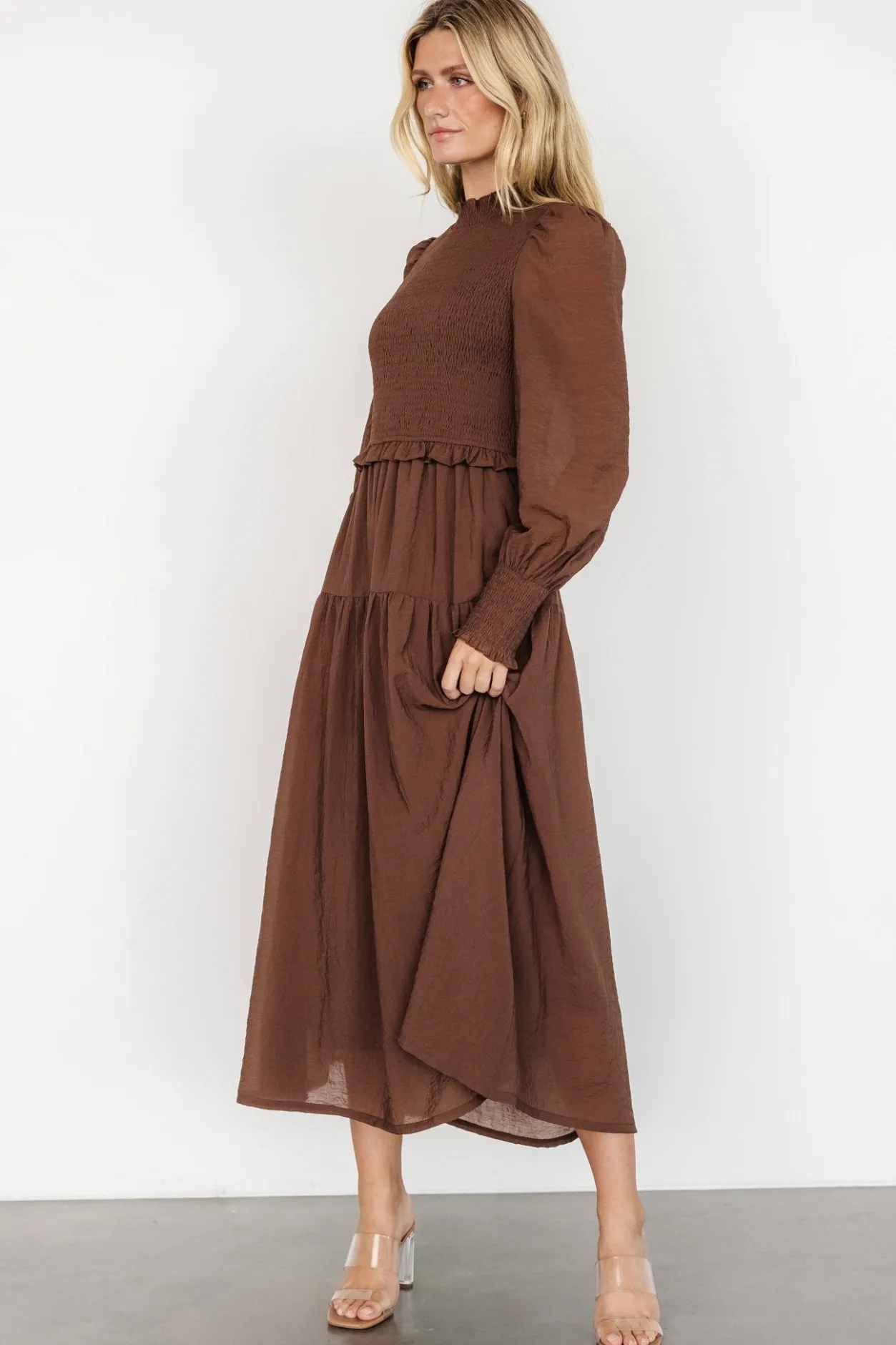 Clearance Baltic Born Daria Smocked Maxi Dress | Brown
