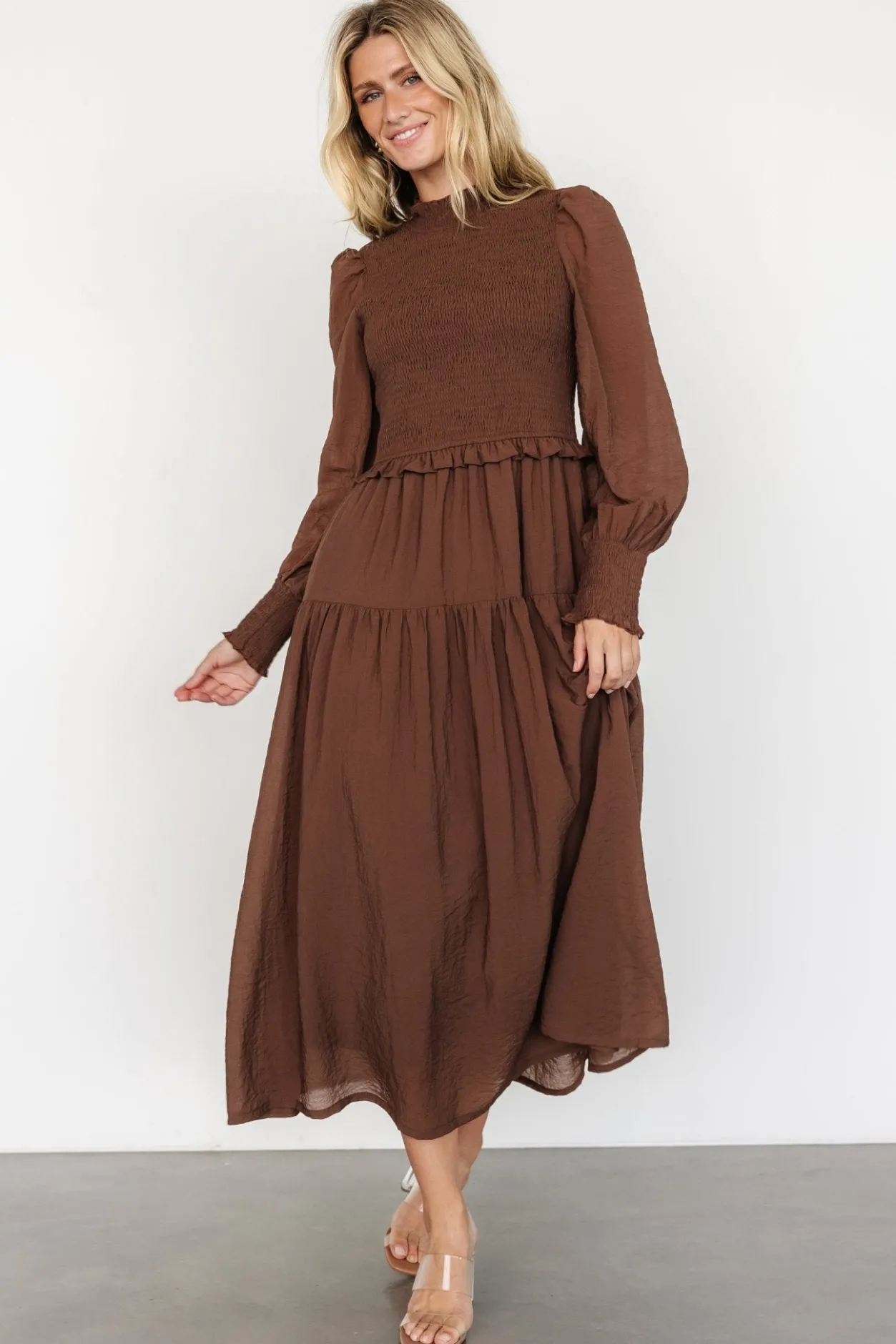 Clearance Baltic Born Daria Smocked Maxi Dress | Brown