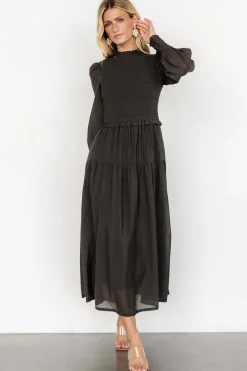 Fashion Baltic Born Daria Smocked Maxi Dress | Charcoal