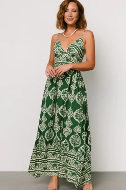 Fashion Baltic Born Davinah V Neck Maxi Dress | Green Print GreenPrint
