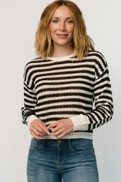 Discount Baltic Born Dawn Open Knit Top | Black + Ivory Black+Ivory