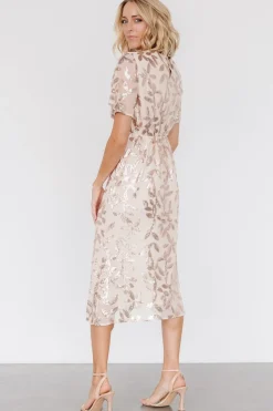 Sale Baltic Born Deanna Sequin Midi Dress | Rose Gold RoseGold