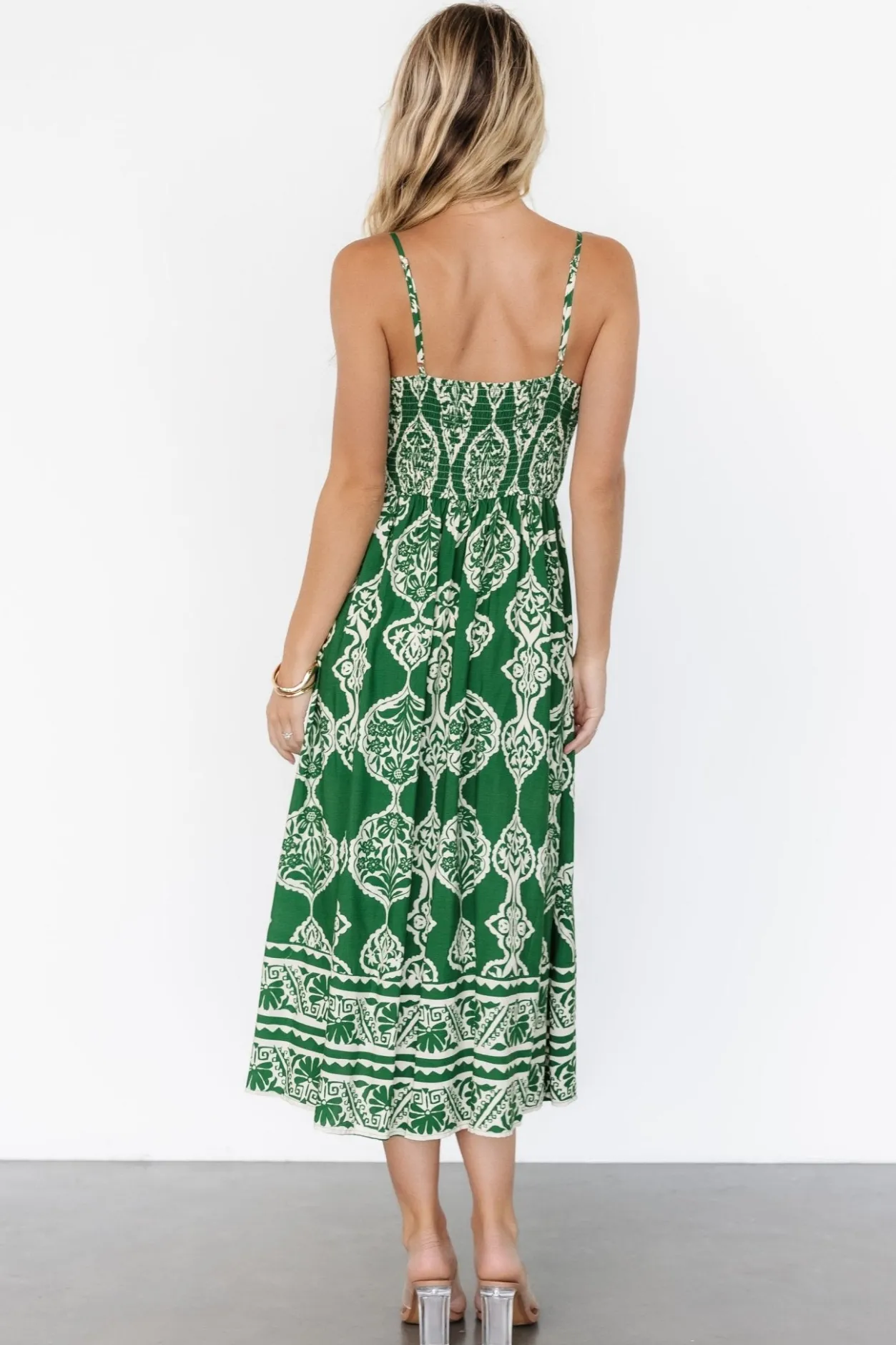 Hot Baltic Born Delia Midi Dress | Green Print GreenPrint
