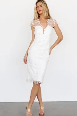 Fashion Baltic Born Delphine Applique Midi Dress | Off White OffWhite