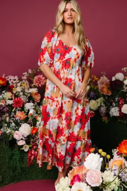 Fashion Baltic Born Denton Midi Dress | Red Multi RedMulti
