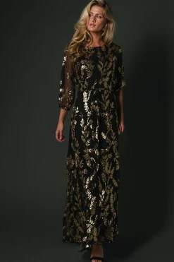 Outlet Baltic Born Destiny Sequin Maxi Dress | Black + Gold Black+Gold