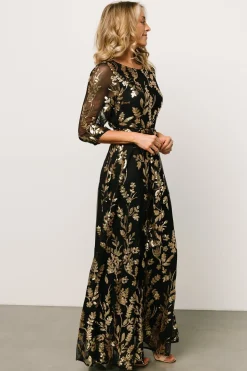 Outlet Baltic Born Destiny Sequin Maxi Dress | Black + Gold Black+Gold