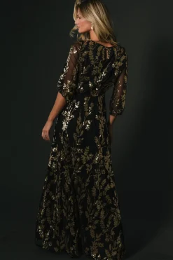 Outlet Baltic Born Destiny Sequin Maxi Dress | Black + Gold Black+Gold