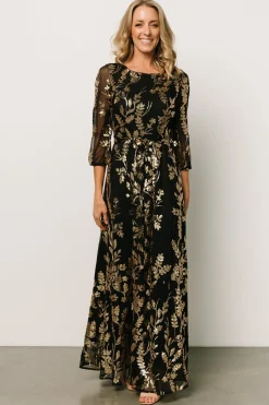 Outlet Baltic Born Destiny Sequin Maxi Dress | Black + Gold Black+Gold