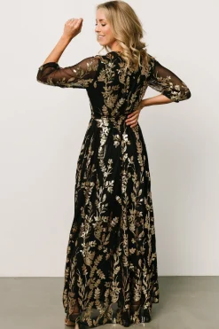 Outlet Baltic Born Destiny Sequin Maxi Dress | Black + Gold Black+Gold