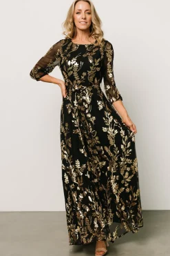 Outlet Baltic Born Destiny Sequin Maxi Dress | Black + Gold Black+Gold