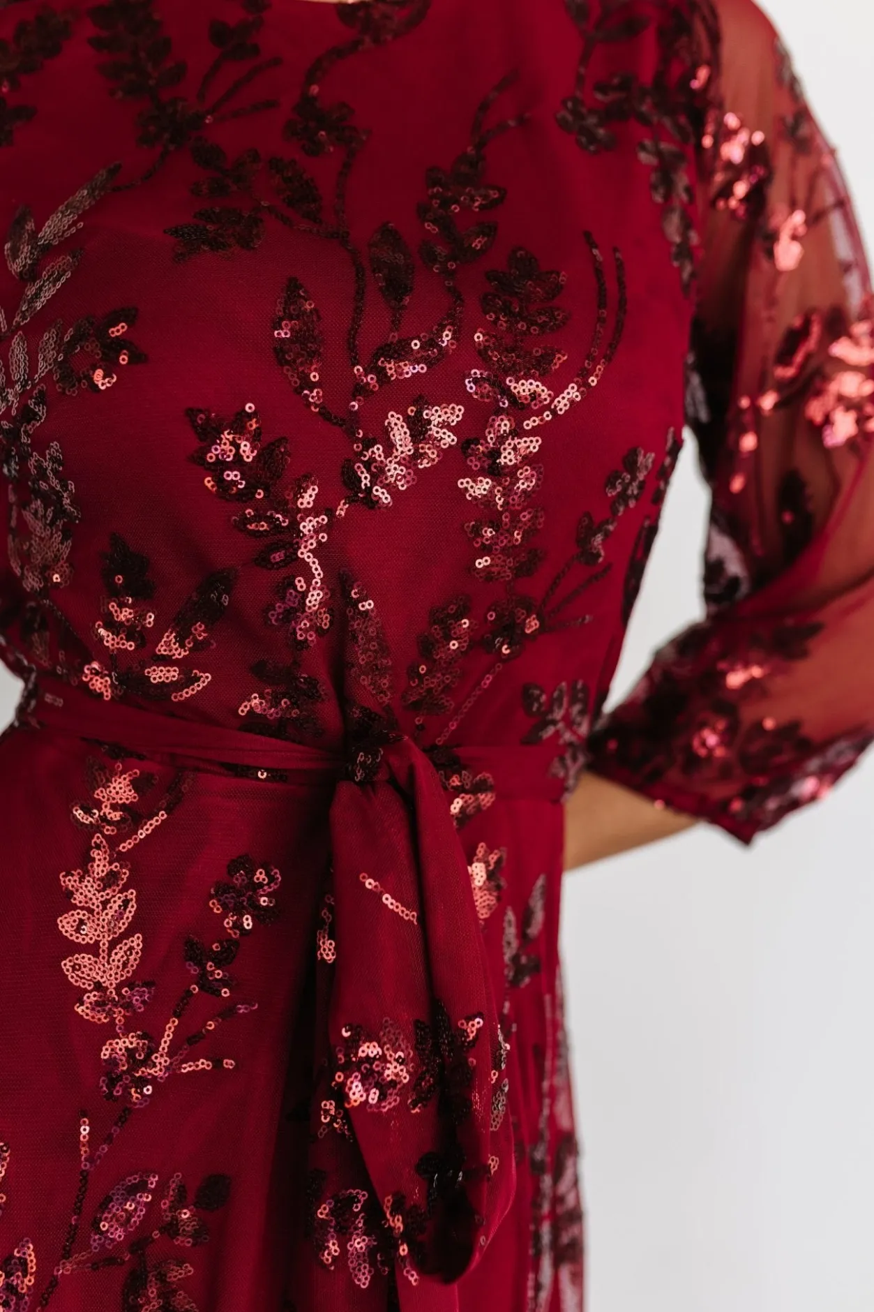 New Baltic Born Destiny Sequin Maxi Dress | Wine