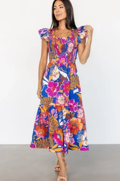 New Baltic Born Dominique Midi Dress | Cobalt + Fuchsia Multi Cobalt+FuchsiaMulti