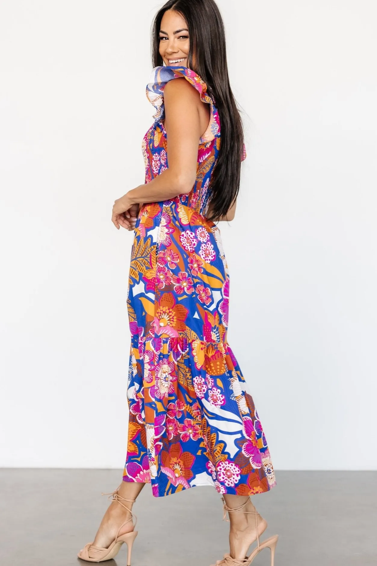 New Baltic Born Dominique Midi Dress | Cobalt + Fuchsia Multi Cobalt+FuchsiaMulti