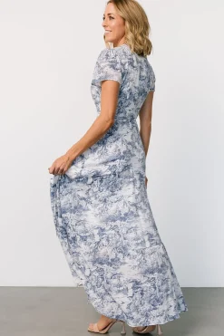 Discount Baltic Born Dulce Wrap Maxi Dress | White + Blue Print White+BluePrint