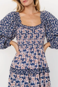 Clearance Baltic Born Dynah Tiered Dress | Blue + Cream Floral Blue+CreamFloral
