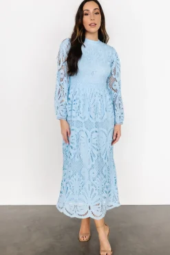 Hot Baltic Born Eldora Lace Midi Dress | Light Blue LightBlue