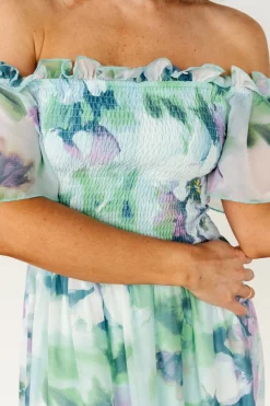 New Baltic Born Elina Maxi Dress | Blue + Green Multi Floral Blue+GreenMultiFloral