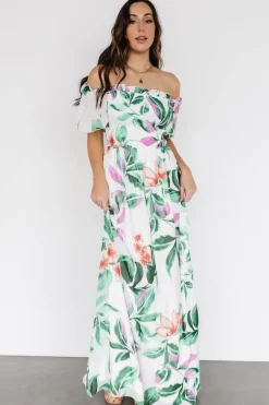 Sale Baltic Born Elina Maxi Dress | White + Green Multi Floral White+GreenMultiFloral