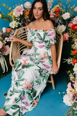 Sale Baltic Born Elina Maxi Dress | White + Green Multi Floral White+GreenMultiFloral