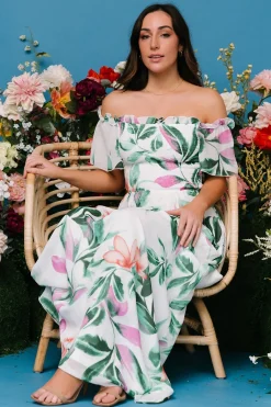 Sale Baltic Born Elina Maxi Dress | White + Green Multi Floral White+GreenMultiFloral
