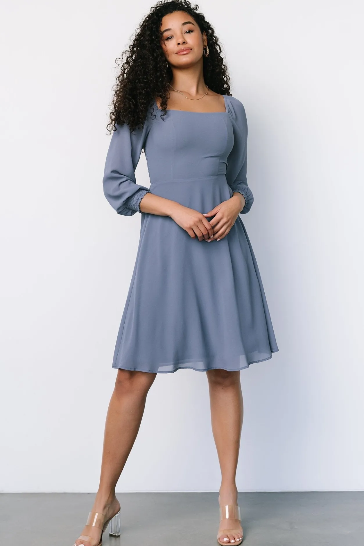 New Baltic Born Elise Short Dress | Whisper Blue WhisperBlue