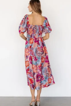 Hot Baltic Born Elisha Midi Dress | Blue + Multi Floral Blue+MultiFloral