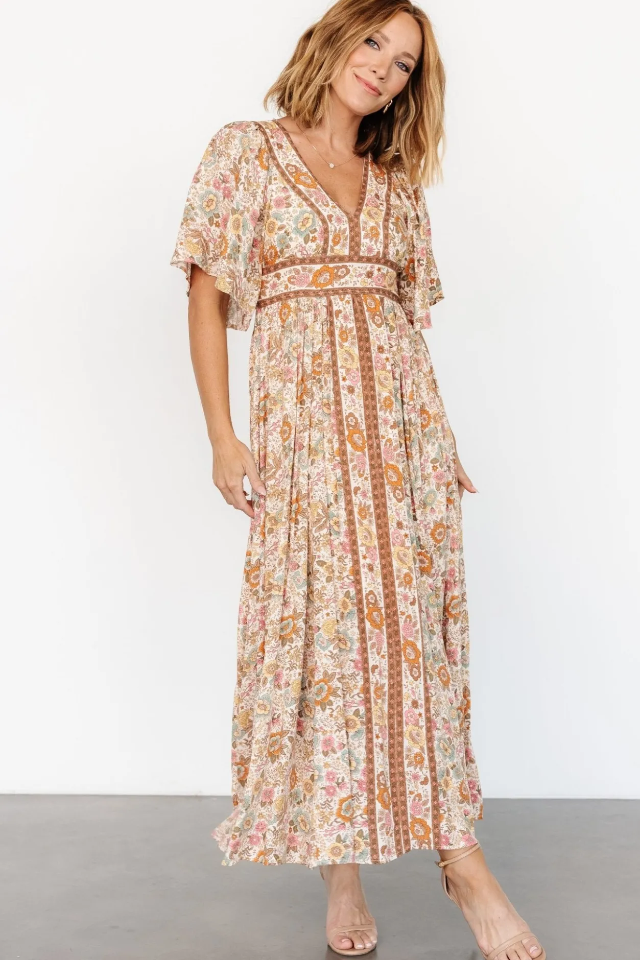 Sale Baltic Born Elissa Maxi Dress | Vintage Cream Floral VintageCreamFloral