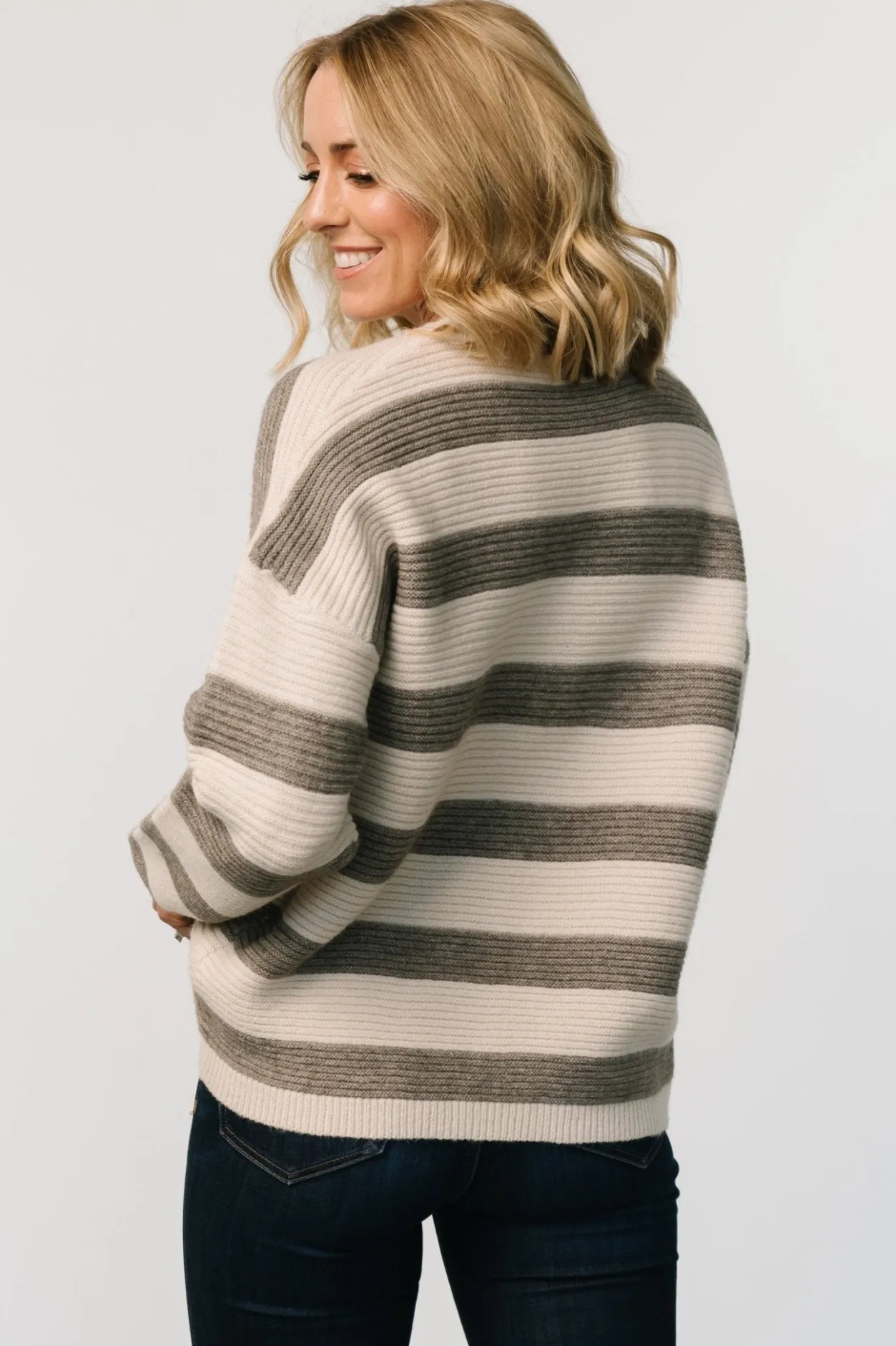 Online Baltic Born Ellington Knit Sweater | Cream + Gray Cream+Gray