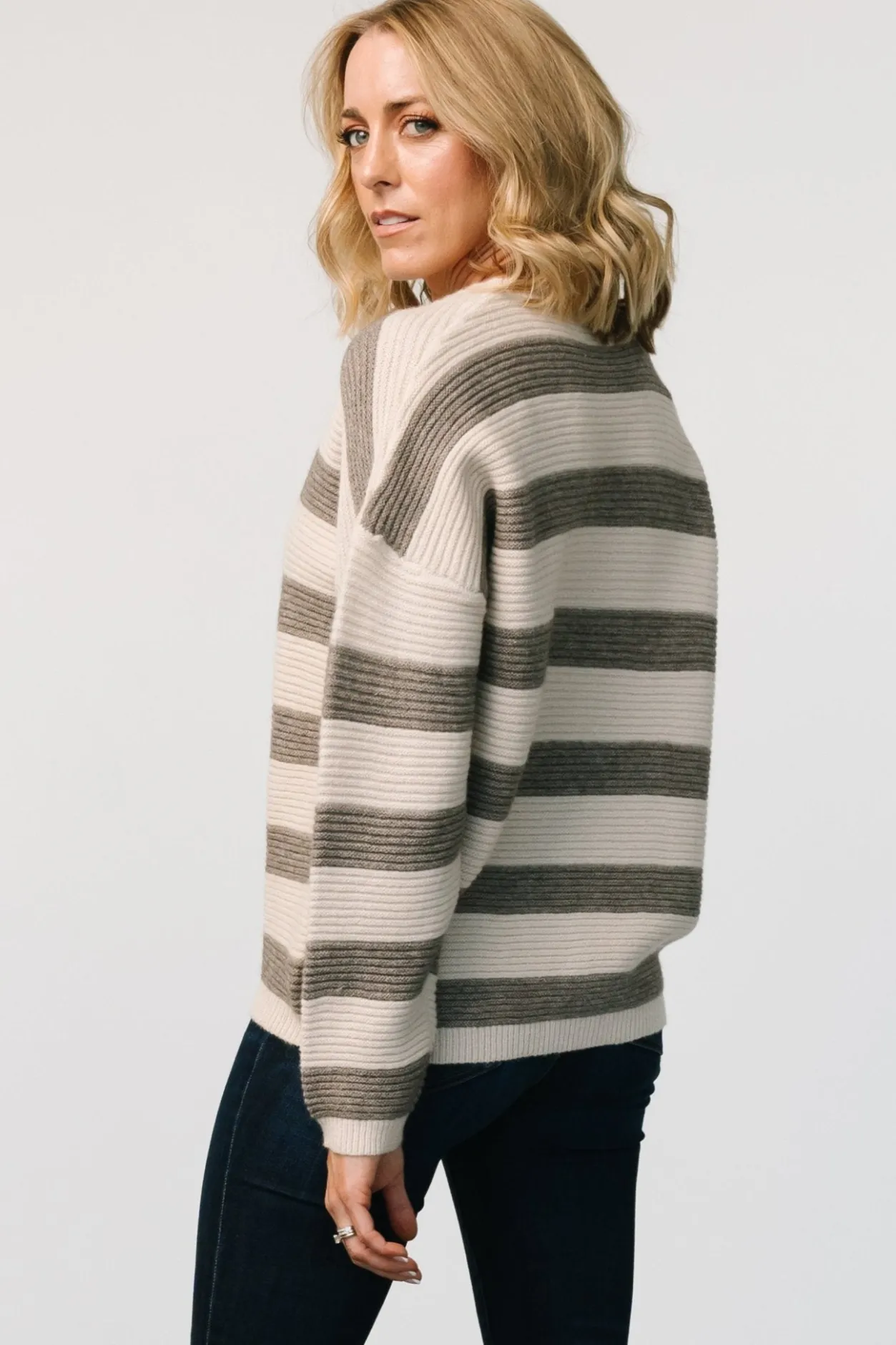 Online Baltic Born Ellington Knit Sweater | Cream + Gray Cream+Gray