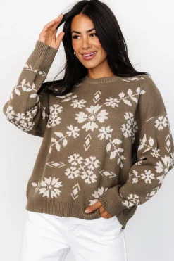 Clearance Baltic Born Elsa Sweater | Olive + Off White Olive+OffWhite
